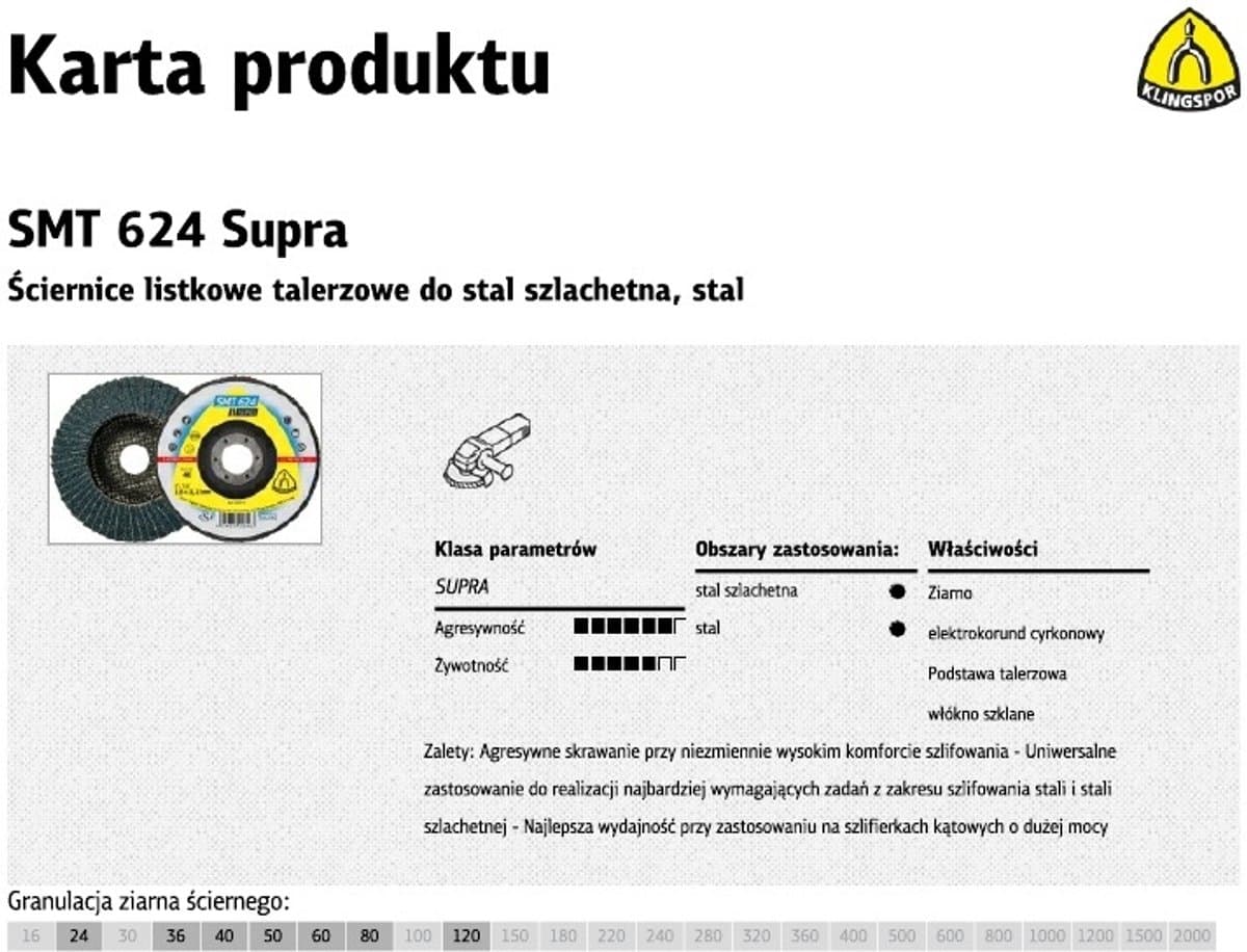 Klingspor SMT 624 Supra - Flapdisks - 125mm - Zirkoonkorundkorrel - Convex