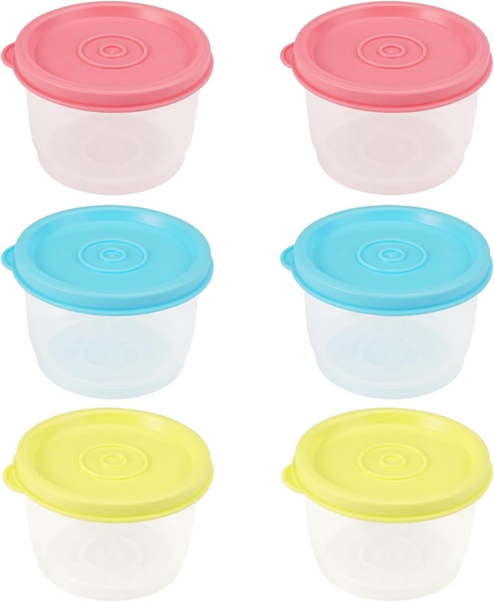 Pack of 6 Opslagcontainers met Deksel - Kleine Opslagcontainers voor Keuken - Lekvrij - Set voor Magnetron en Vriezer (160 ml)