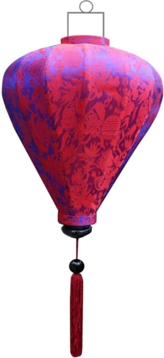 Indigo zijden Vietnamese lampion lamp ballon - B-IN-62-S