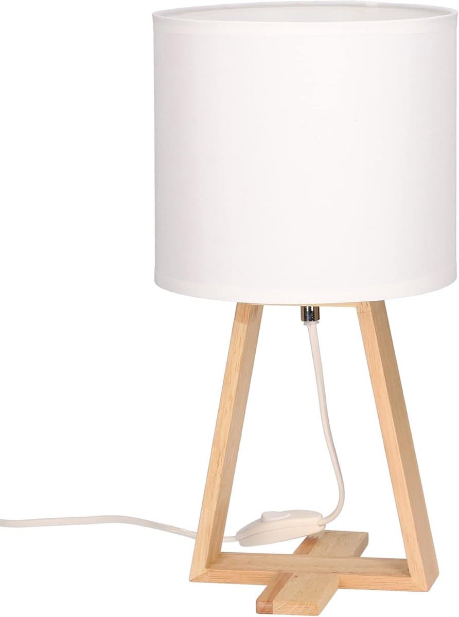 Sfeervolle Tafel- of Nachtkastlamp met E27 Fitting - Wit