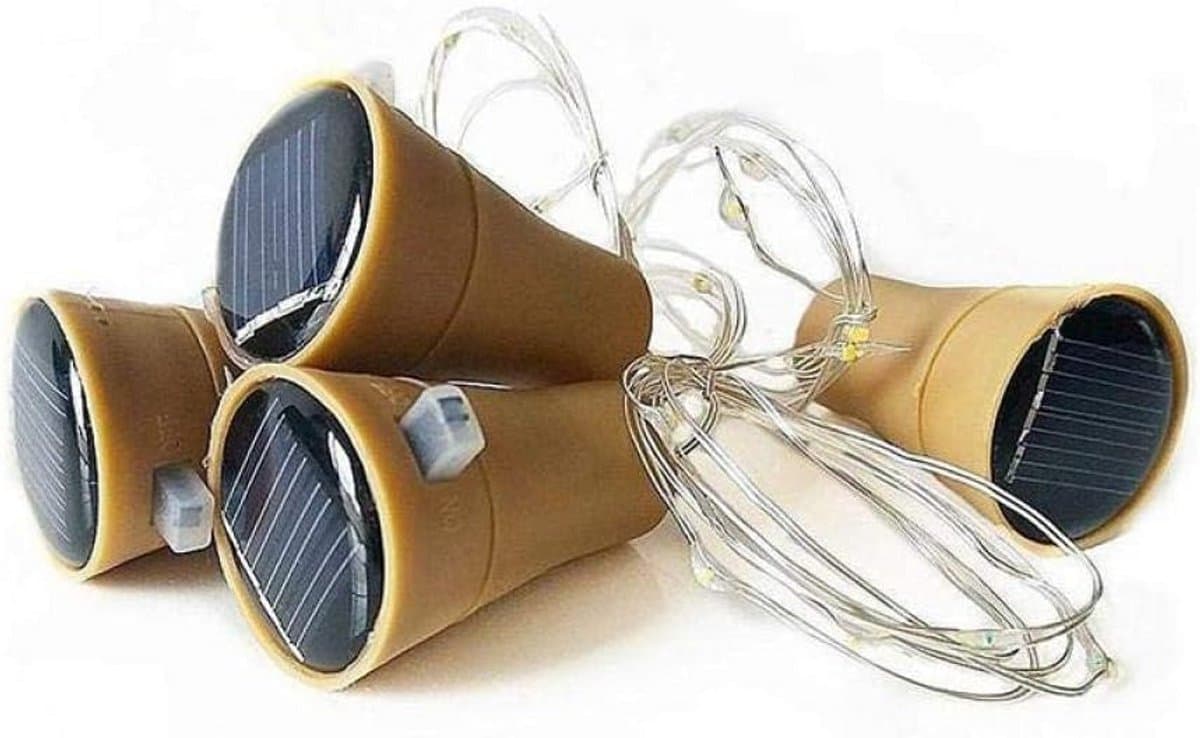 Draadloze Solar LED Lichtketting met Kurkvorm Decoratieve Verlichting voor Tuin
