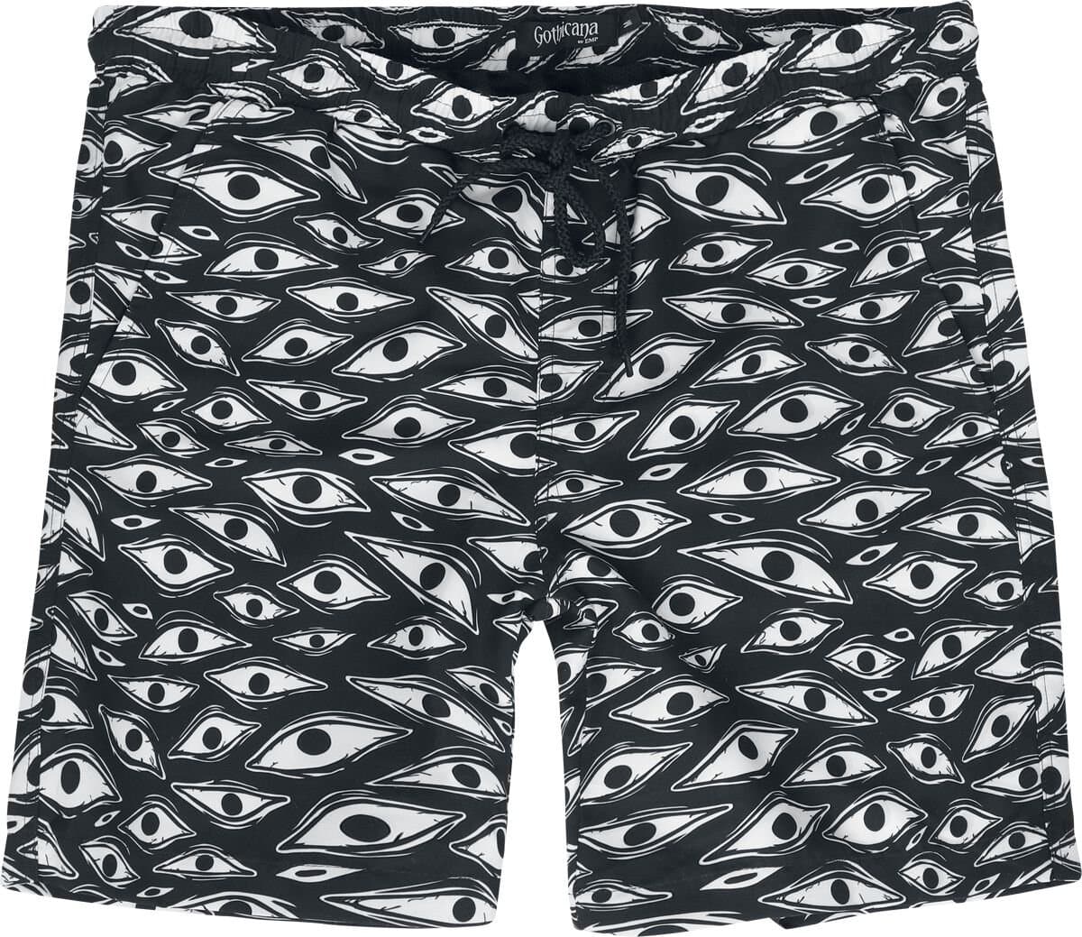 Gothicana Zwarte zwembroek met een all-over print - Heren - M
