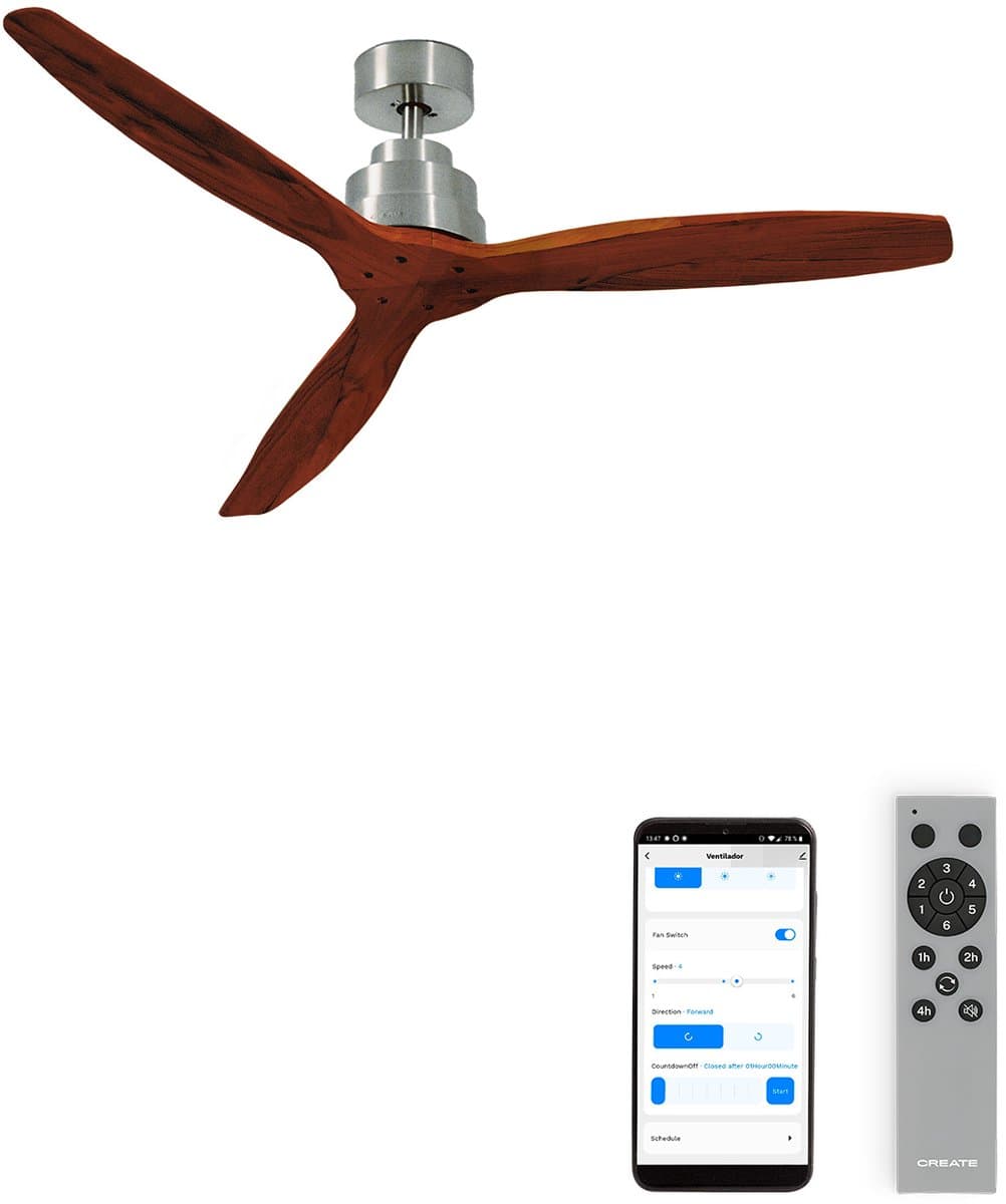 CREATE - Stille plafondventilator van 40 W met technische ABS-bladen, verkrijgbaar in verschillende maten - M - Geen licht - WIFI - WIND STYLANCE