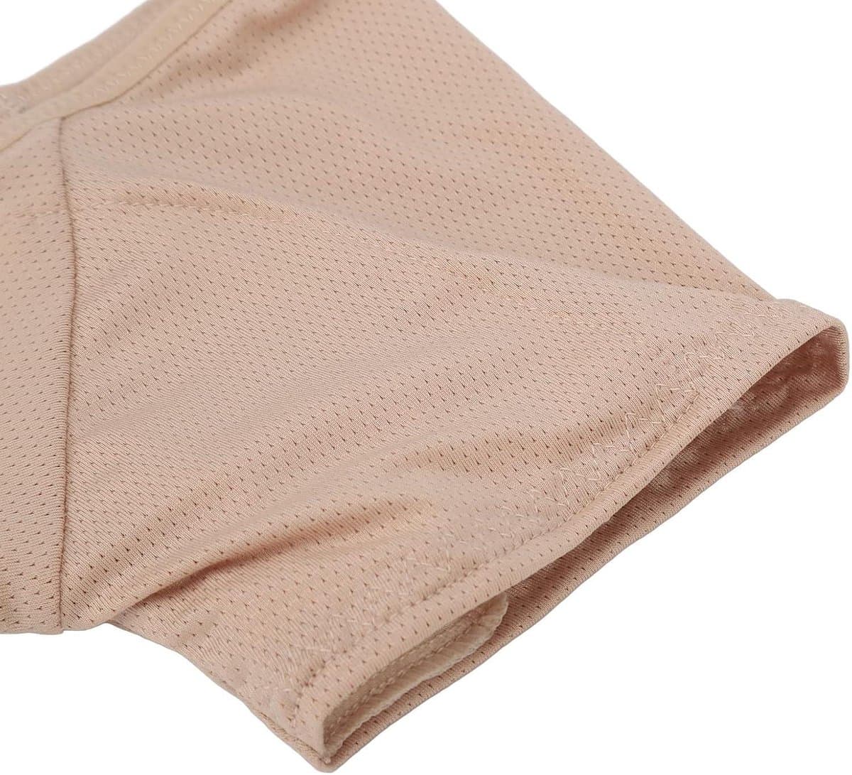 Ademende Zweetbeschermer voor Sport - Wasbaar Okselzweetvest Dames - beige - 3 Lagen Mesh - Okselzweetpads