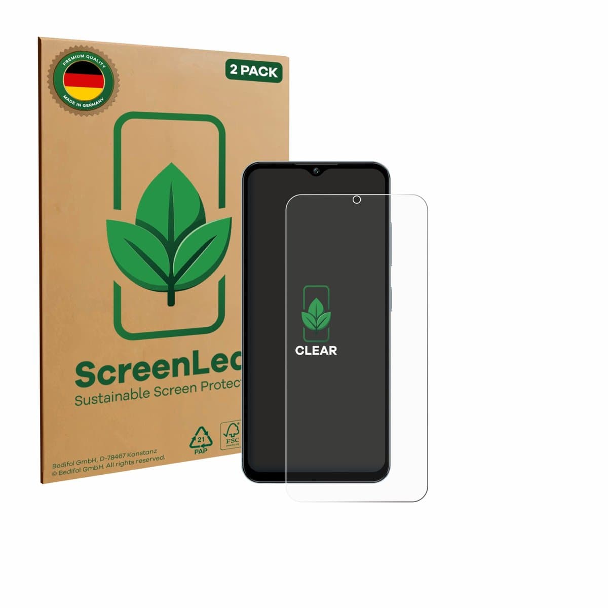 ScreenLeaf - Screenprotector voor Oukitel C5 6,52" - Duurzame schermbescherming Folie Beschermfolie transparant 2 Stuks