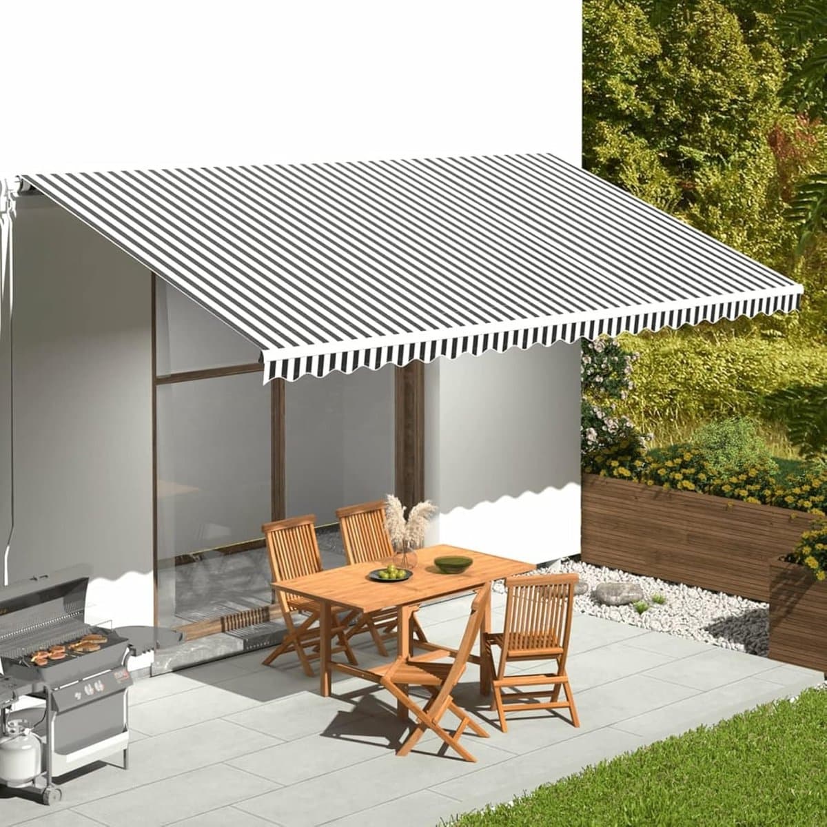 Vervangend Luifeldoek 6x3m Antraciet Wit – Waterafstotend & UV-bestendig Zonnescherm Stof voor Terras en Tuin