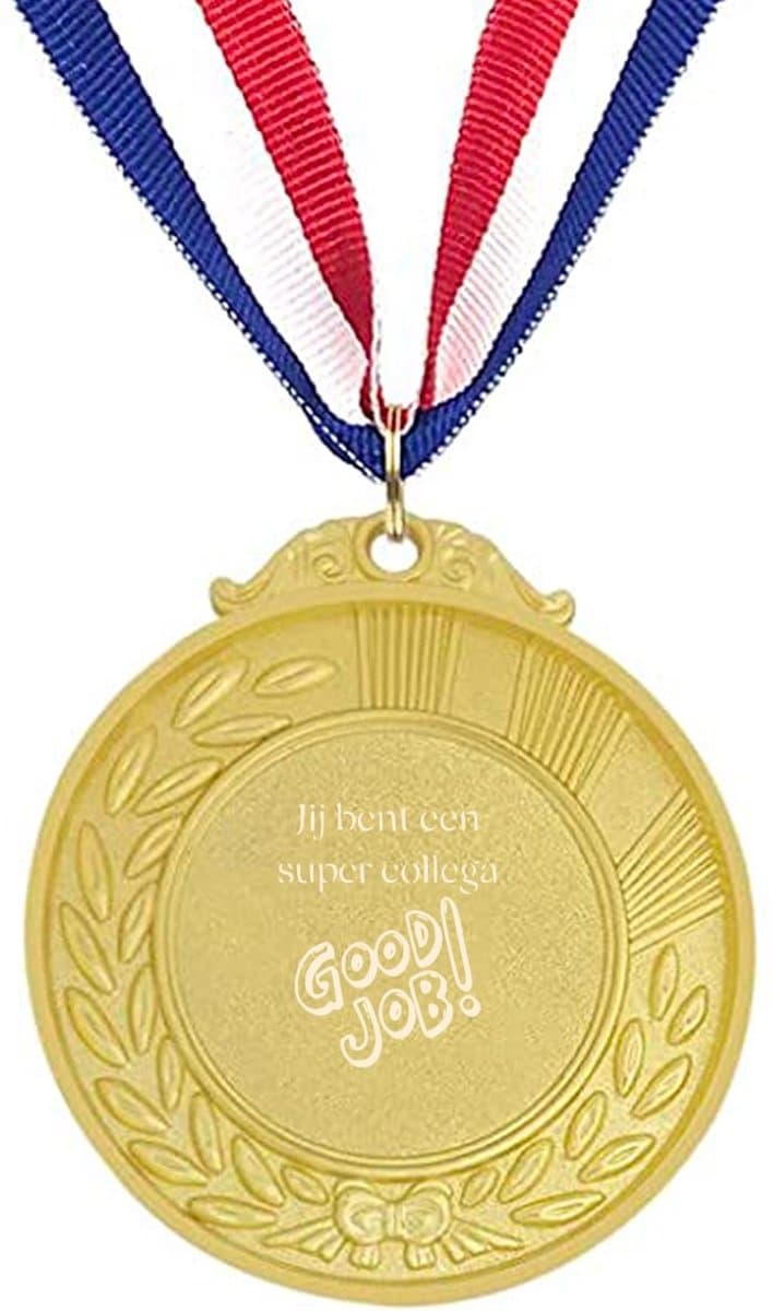 Akyol - jij bent een super collega medaille goudkleuring - Collega - beste collega ever - collega cadeau - school - bedankje - afscheidscadeau - bedank cadeau - afscheidscadeau school