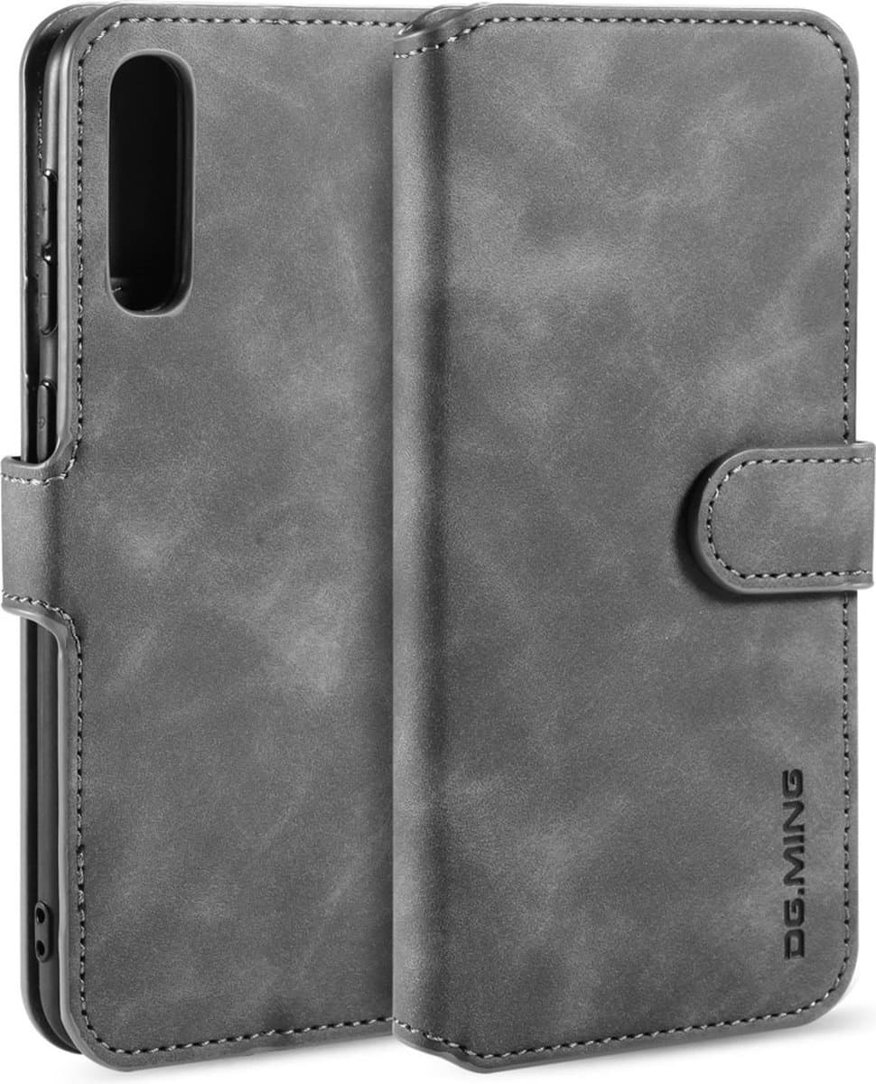 DG.MING Hoesje - Geschikt voor Samsung Galaxy S7 Hoesje - DG.MING Luxe Book Case - Grijs