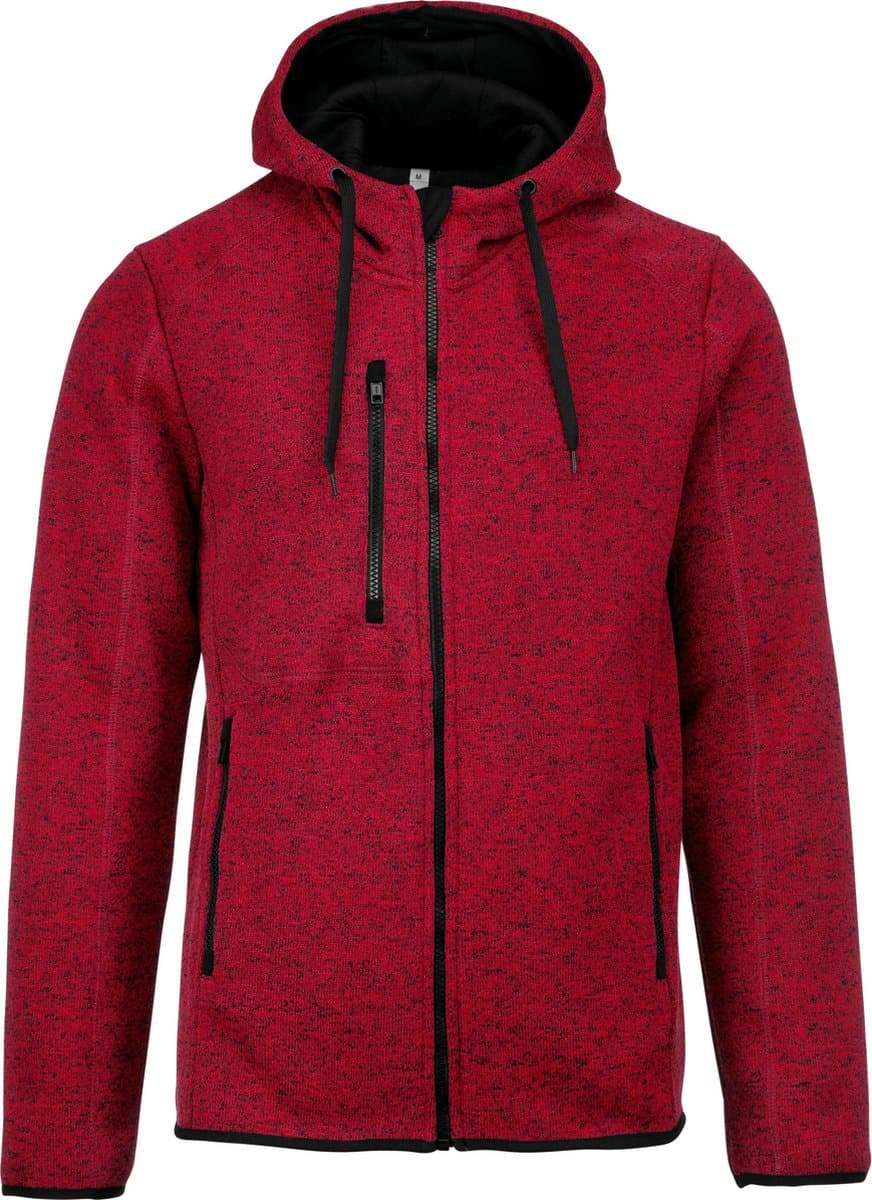 Herenvest met capuchon 'Proact' Red Melange - 3XL