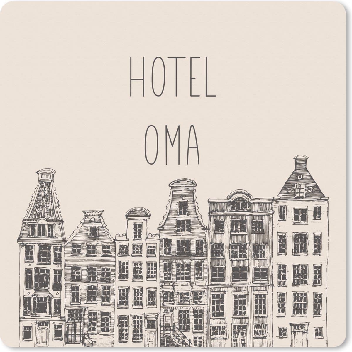 Muismat XXL 50x50 cm - Bureau onderlegger - Bureau mat Spreuken - Hotel oma - Oma - Quotes - Bureaumat - Gaming mousepad xl - Bureaulegger groot - Computer deskmat
