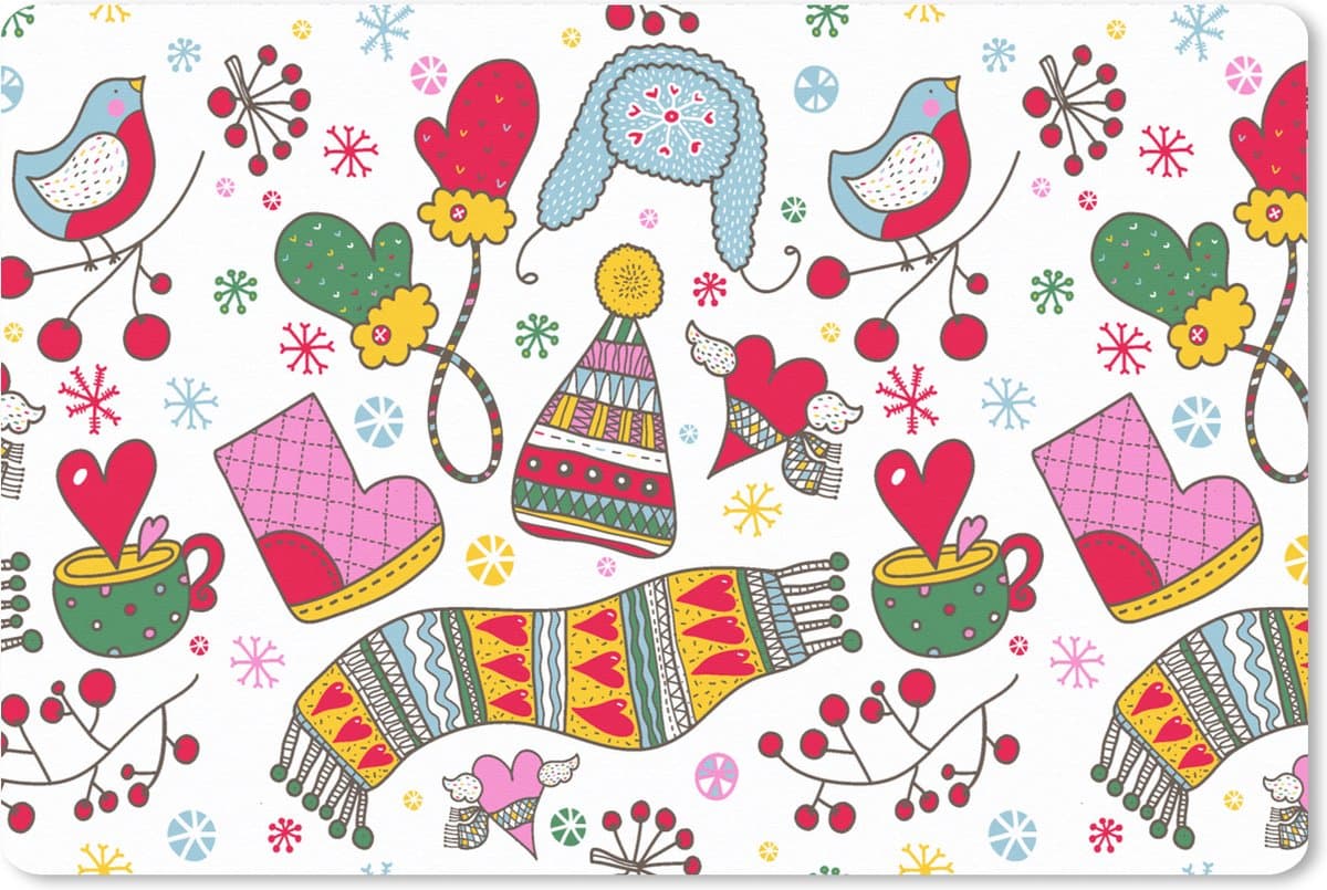 Muismat XXL 120x80 cm - Bureau onderlegger - Bureau mat Patronen - Winter - Kerst - Bureaumat - Gaming mousepad xl - Bureaulegger groot - Computer deskmat - Kerst - Cadeau - Kerstcadeau voor mannen en voor vrouwen