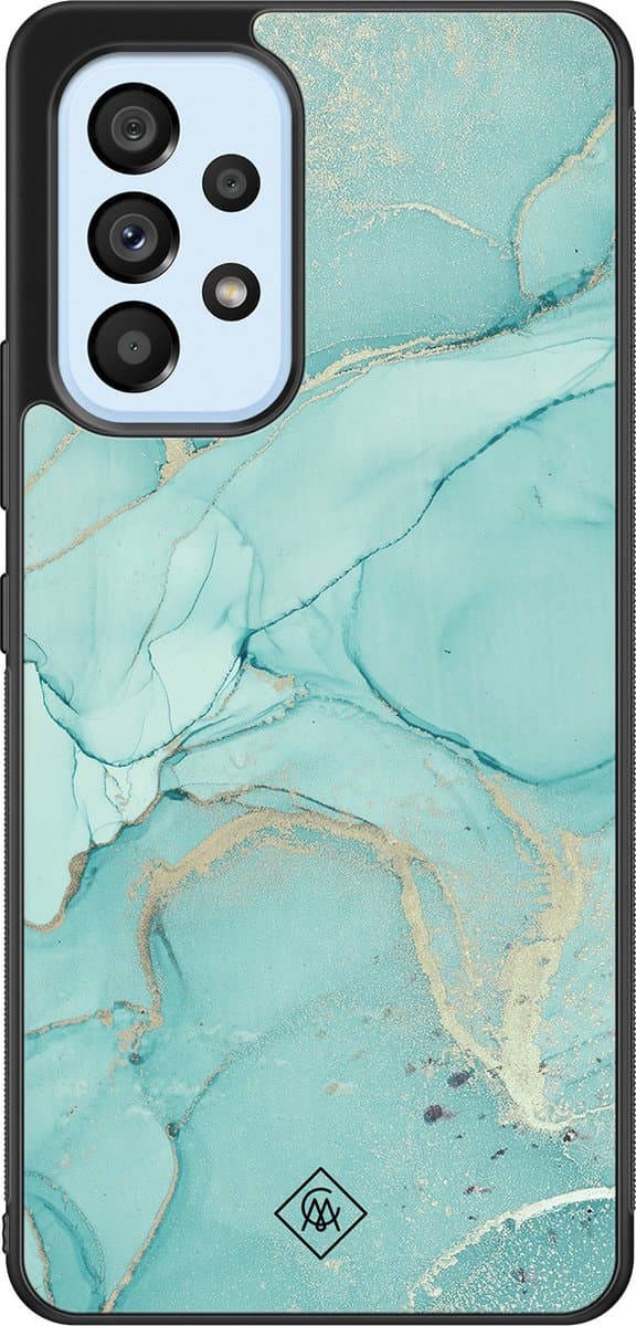 Casimoda® hoesje - Geschikt voor Samsung Galaxy A33 - Marmer mint groen - Zwart TPU Backcover - Marmer - Mint