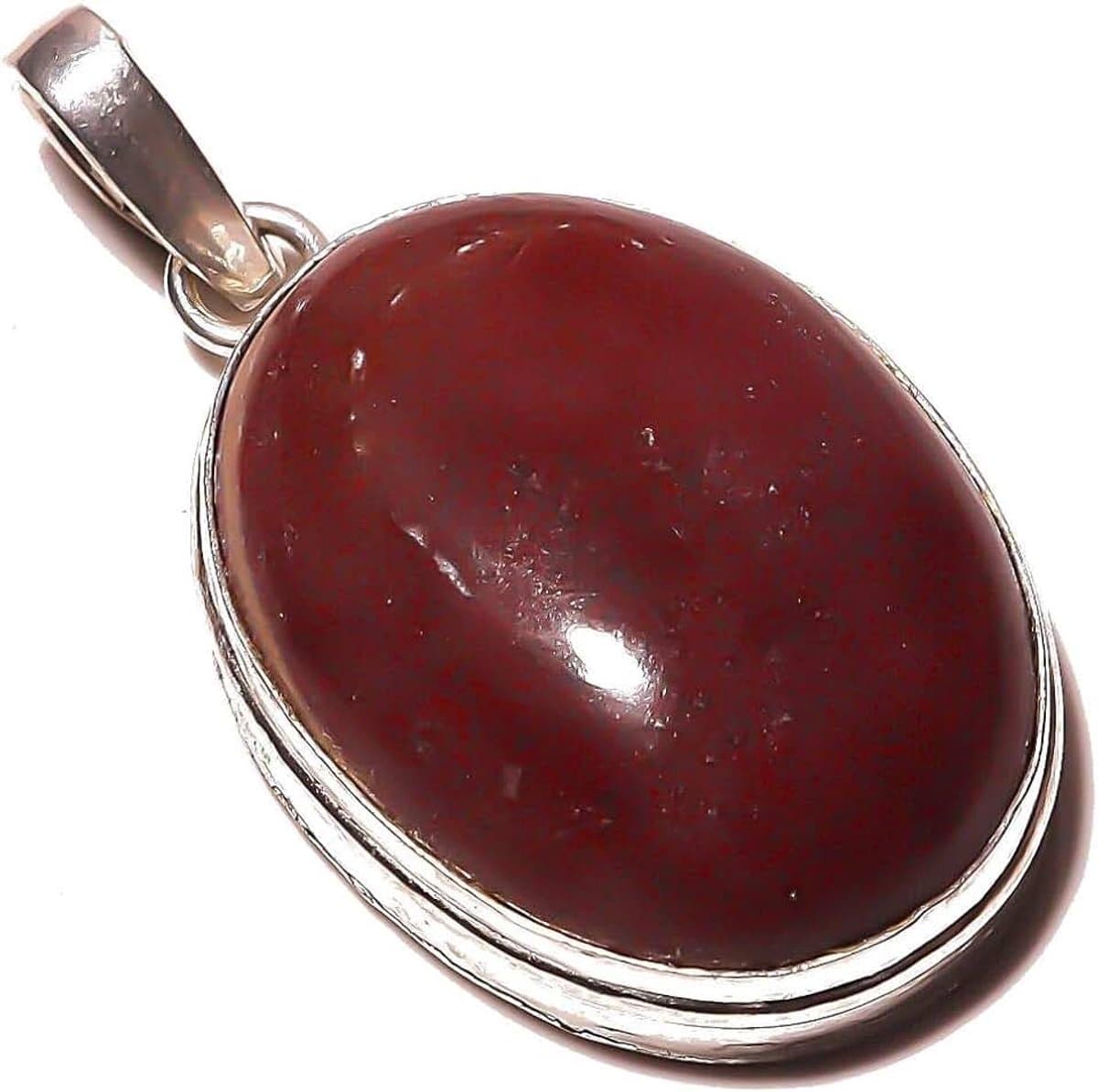Jasper Handmade PENDANT 1.75" Long Silver Plated! Jewelry from Kashish! All Variety Store all Occasions