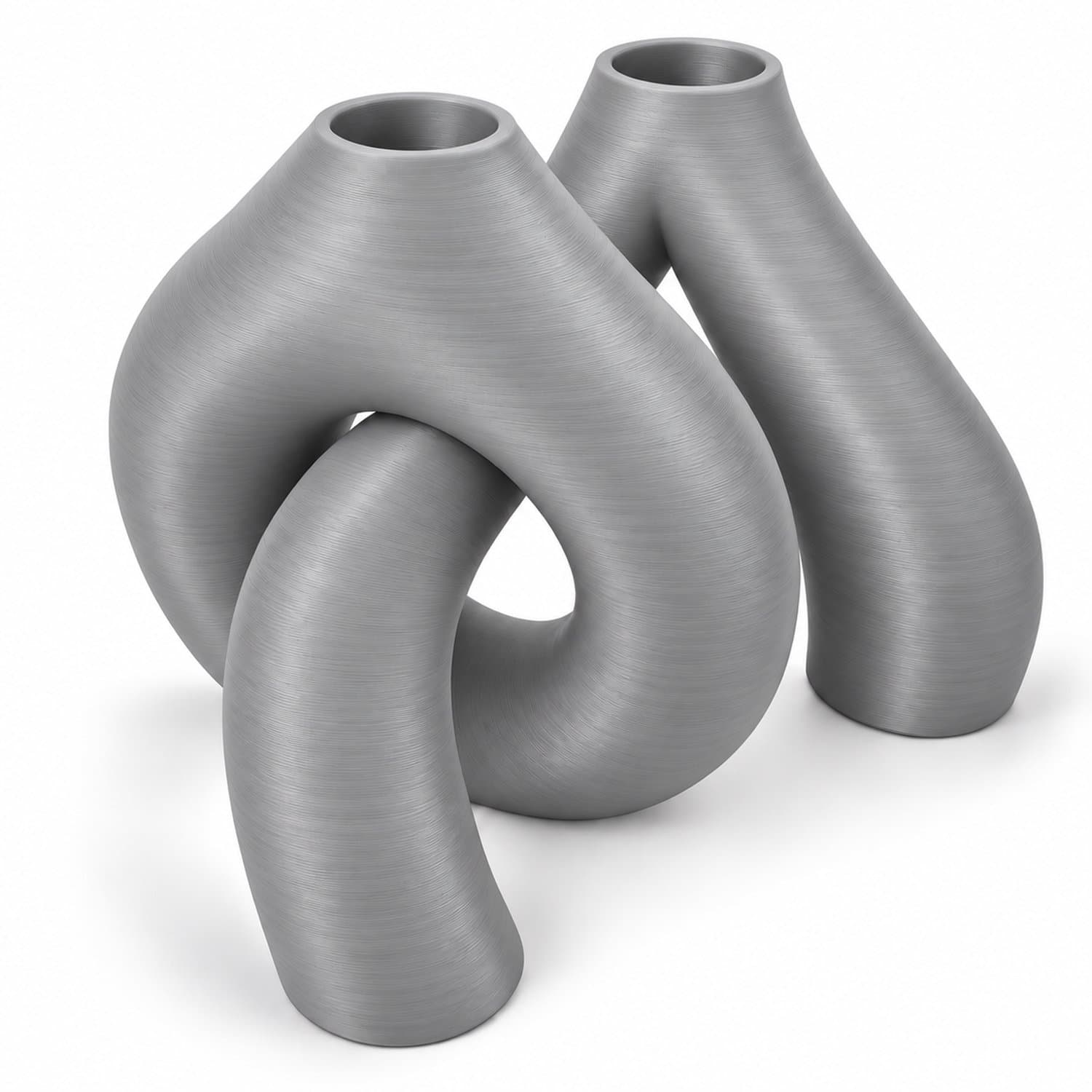 Tbeloo Decoratieve vazenset - 2 stuks - Grijs - PLA - 3D-geprint