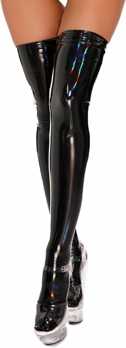 Leren kousen voor dames, dijen, hoge figuurbenadrukken, glanzende leren sokken, lingerie, halterloze overknie kousen, wetlook, lange kousen, sexy clubkleding, cosplay