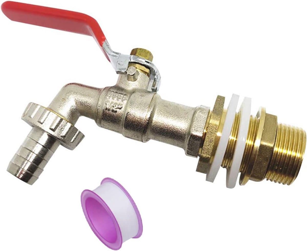 Kogelkraan 1/2 inch voor Regenton met Vorstbestendig Kogeluitloopventiel en Slangschroefverbinding