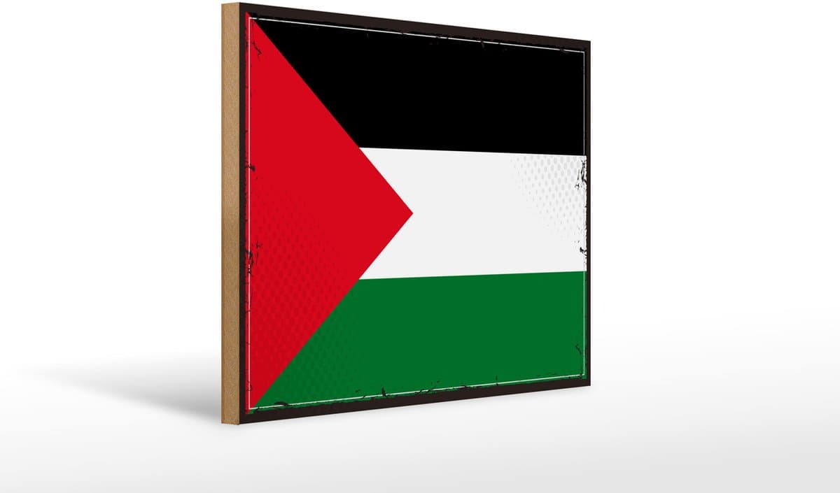 Holzschild Flagge Palästinas 40x30cm Retro Flag Palestine
