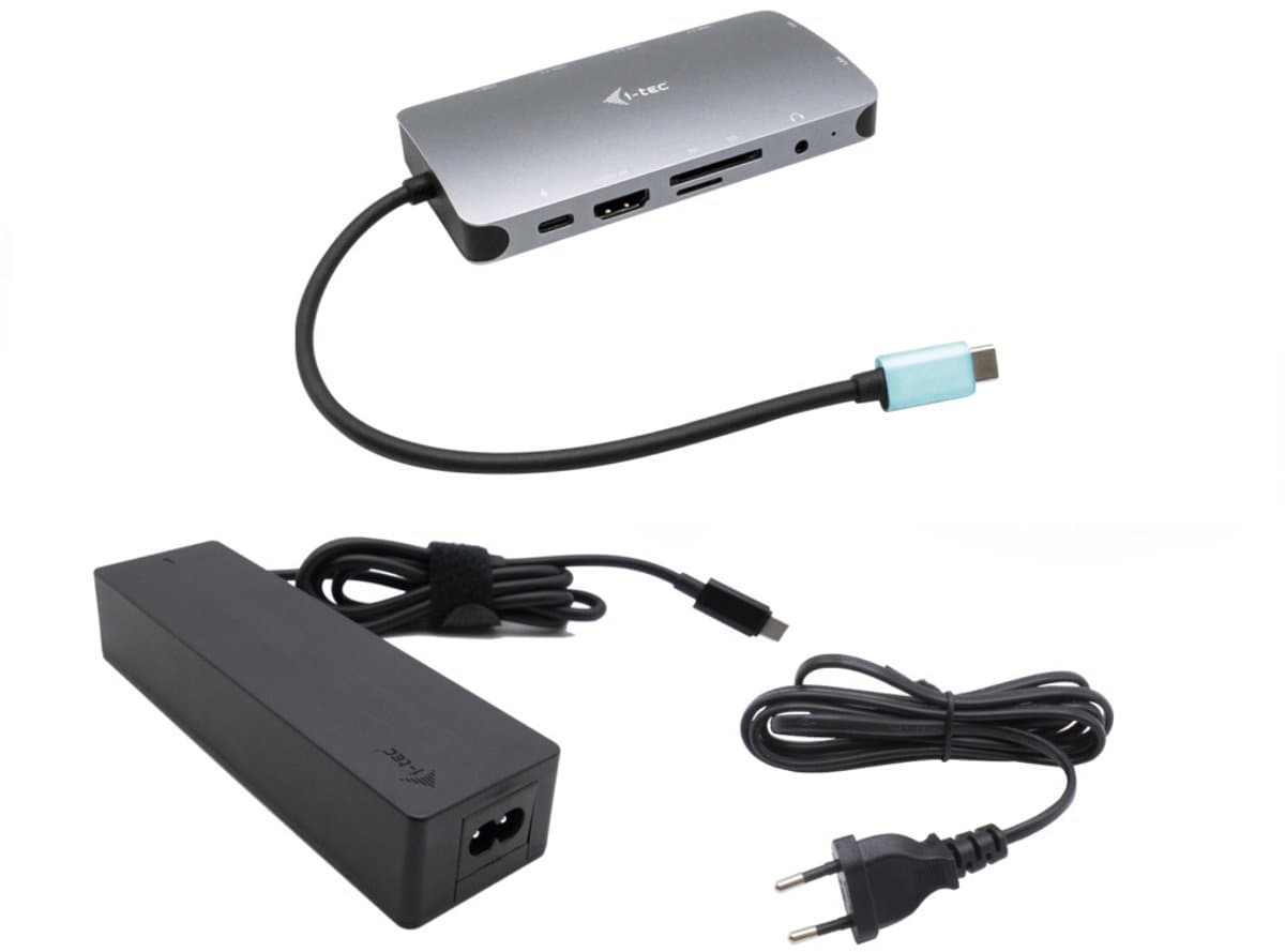 i-tec Metal USB-C Nano Dock HDMI/VGA with LAN + Charger 100W