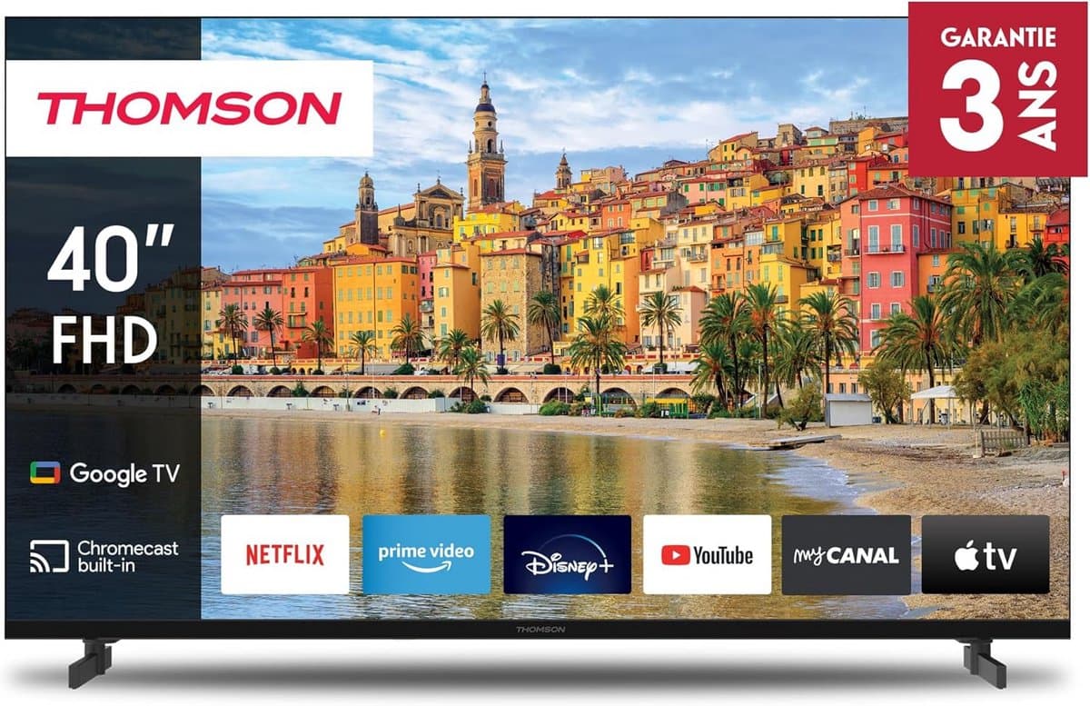 40 Inch Full HD Smart TV met Google TV, Dolby Audio en Bluetooth