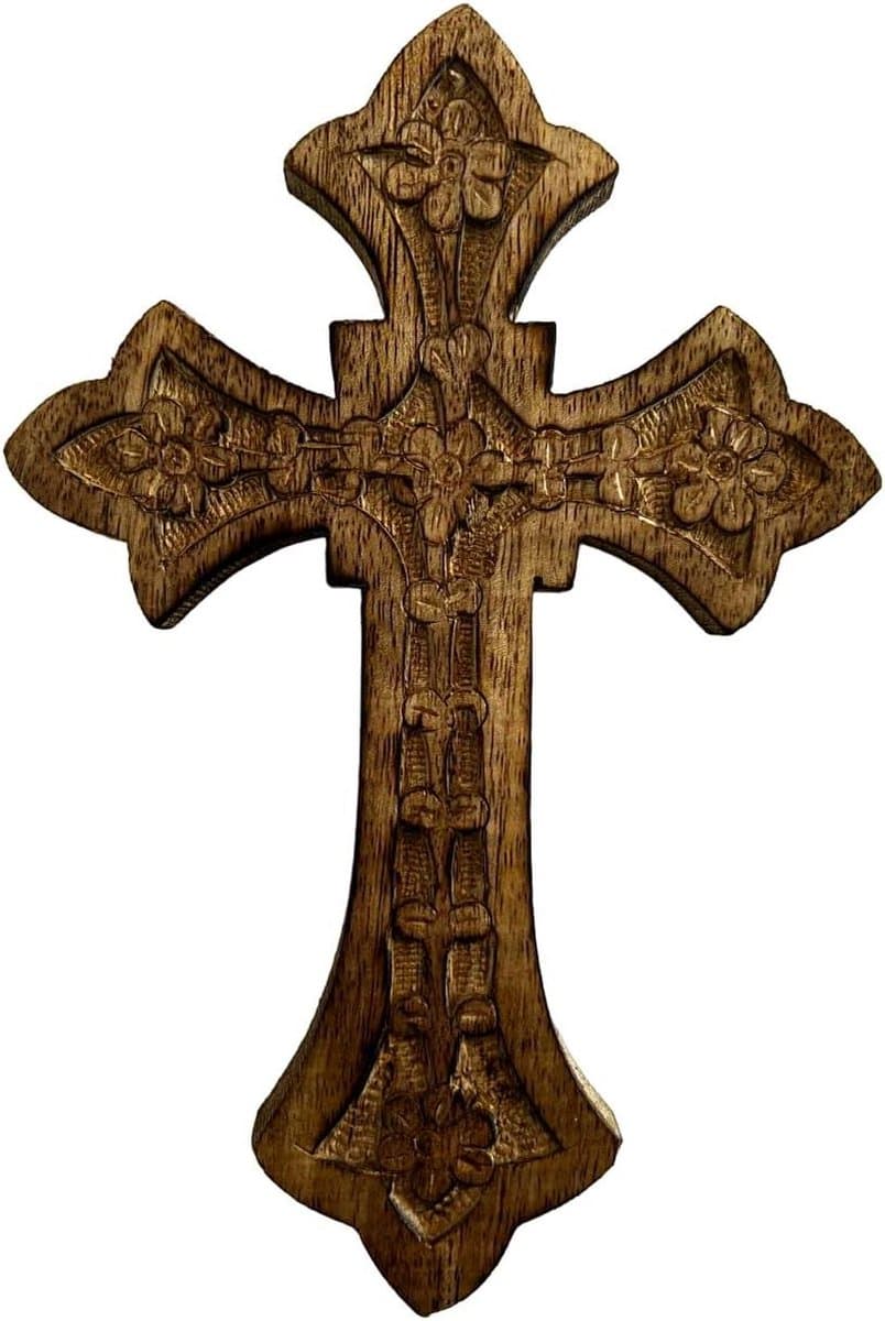 Provento - Houten Orthodox Religieus Muurkruis Christus Crucifix Athos 85cm Handgemaakt