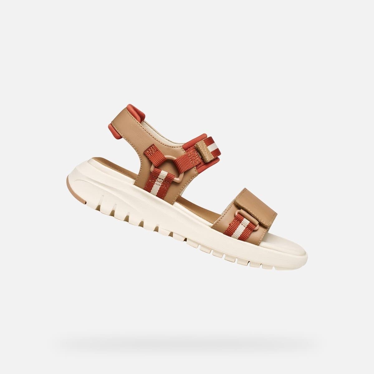 GEOX FLEXTRIDE S DAMES Sandalen - BEIGE/BAKSTEEN - Maat 41
