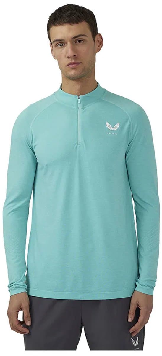 Castore Cme40967 Seamless Sweatshirt Met Halve Rits Blauw S Man