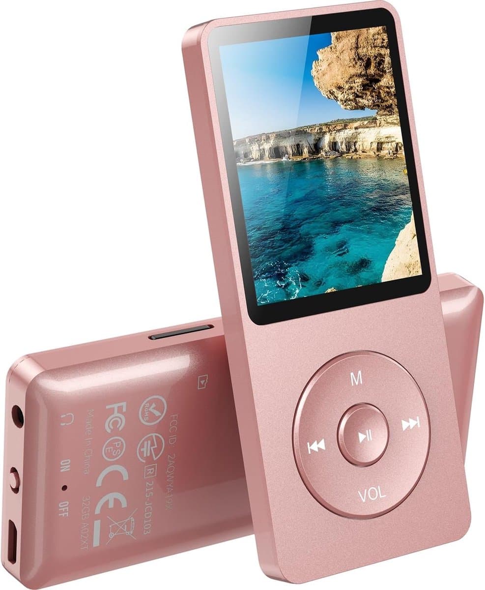 Draagbare Muziekspeler - MP3 speler - Muziek Luisteren - Ingebouwde Speaker - 32 GB - Roze