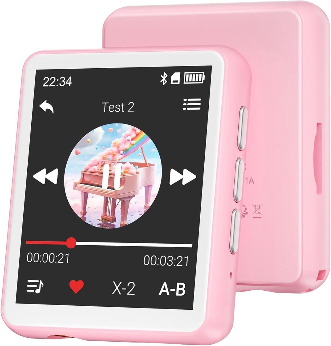 Draagbare Muziekspeler - Bluetooth Speler - Muziek Luisteren - Ingebouwde Luidspreker - 128GB Opslag - Roze