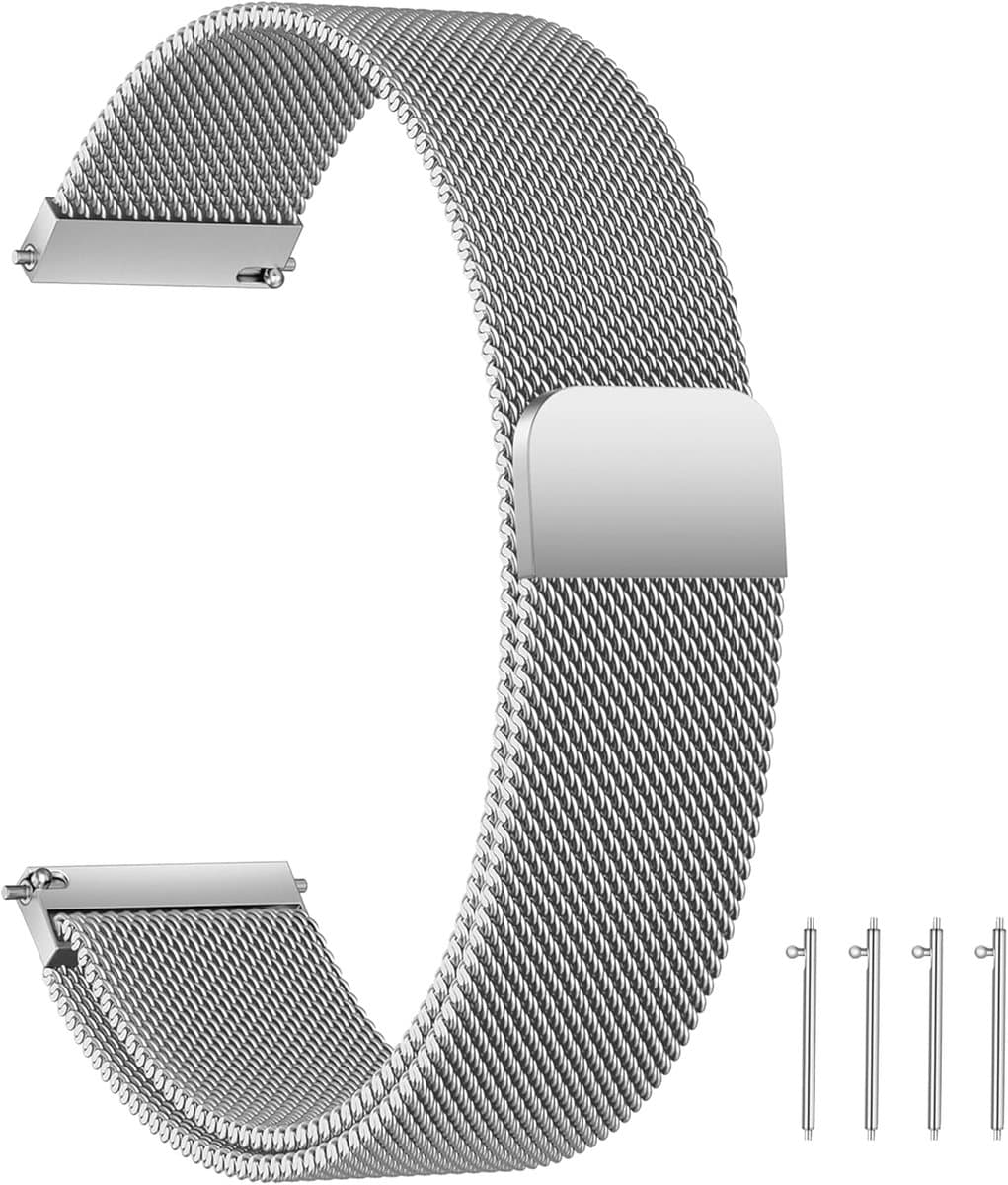 Thijox - Metalen horlogeband voor heren en dames - Verstelbare mesh roestvrij staal armbanden - Magnetische snelsluiting - Smartwatch band 14mm 16mm 1