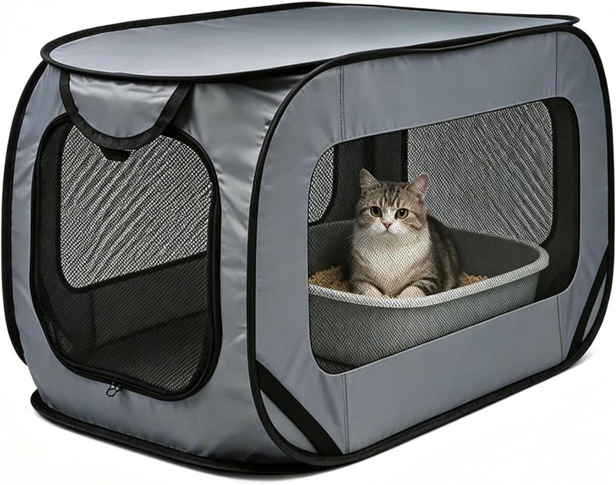 Hondenhok Opvouwbaar - Transportbox Huisdier - Veilig Reizen - Automatisch Vastklikken - 90x52x52 cm - Niet gespecificeerd