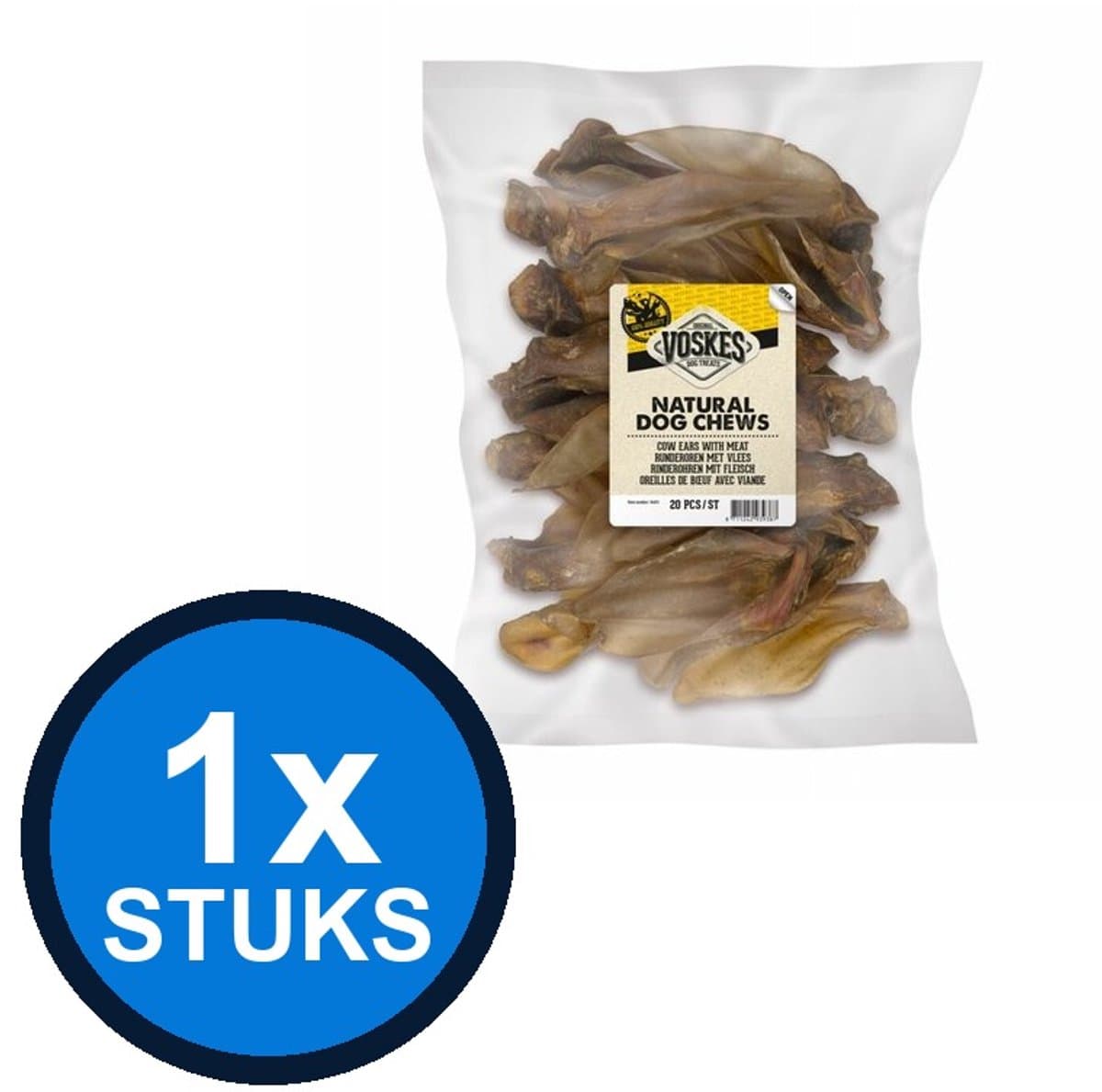 1x Voskes Runderoren - Hondensnack - 10 stuks