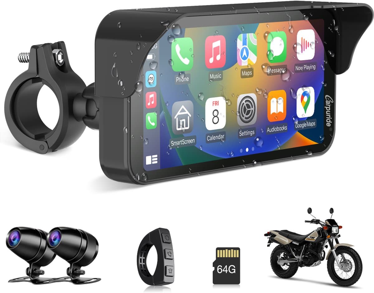Carpuride 603D - 6,3 inch - Motor CarPlay-scherm - 1080P dubbele camera - Draadloze CarPlay