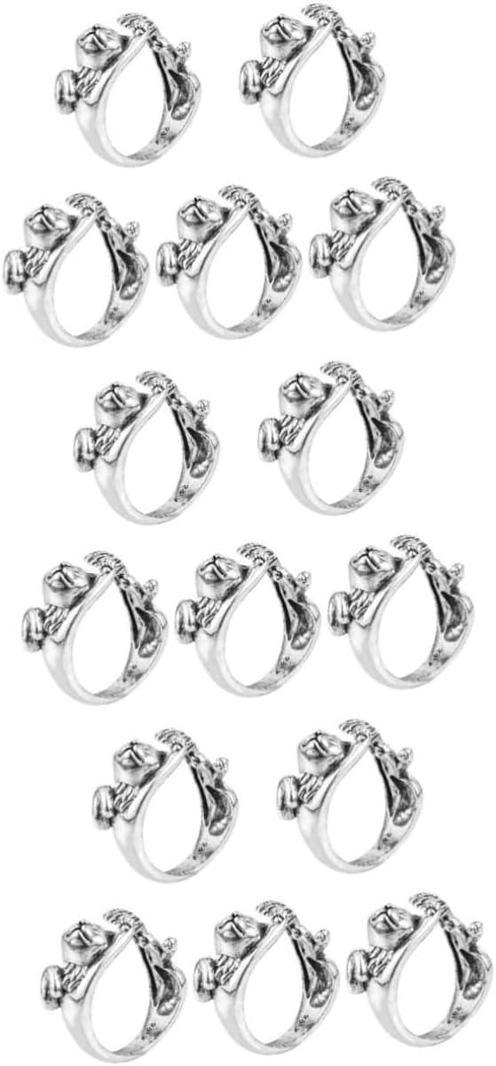 Gehaakte Ringen - Garen Lussen - Breien Haken - Kattenvorm Ontwerp - 15 stuks - Zilver