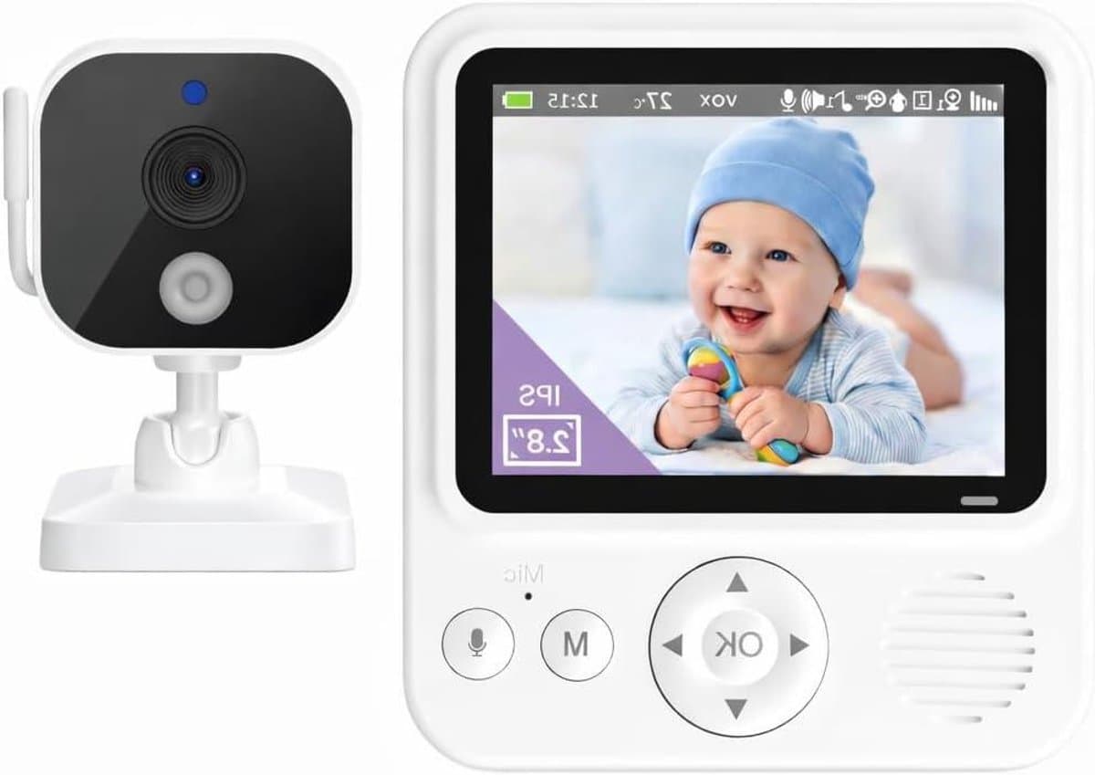 Babyfoon met camera - Video babyfoon - Baby bewaken - Geen wifi nodig - 2.8 inch scherm - Wit