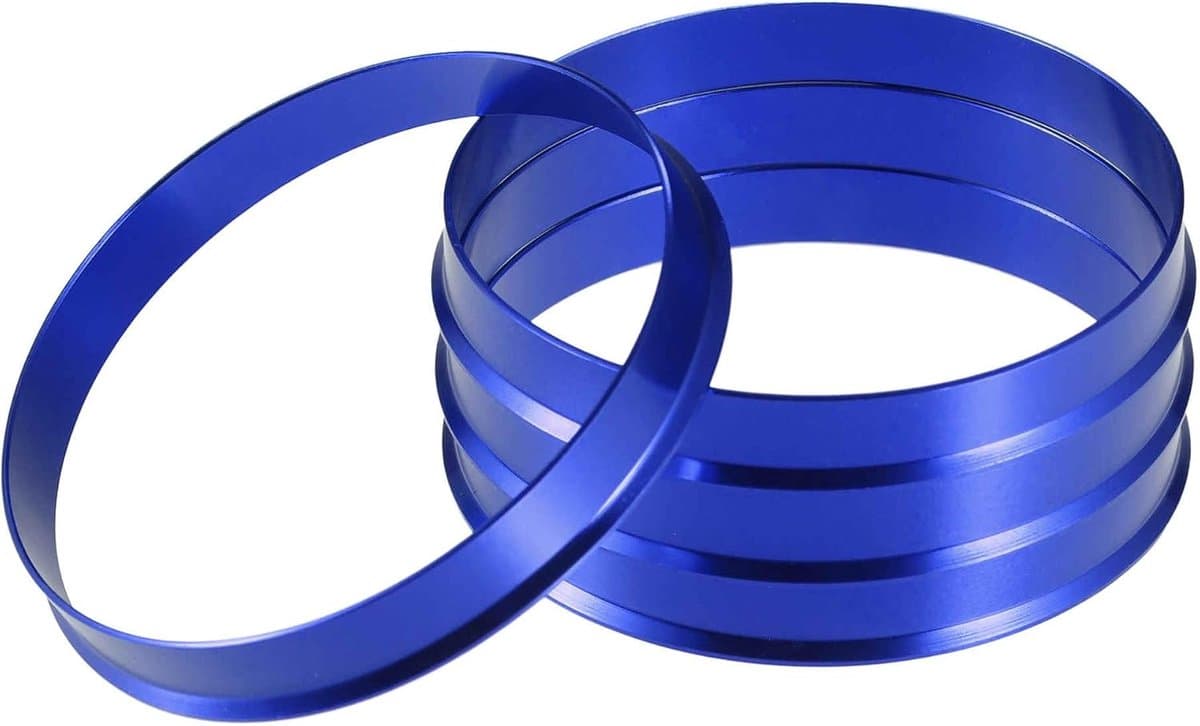 SnelShoppen - Aluminium Hub Centreringsringen OD 65mm ID 63.5mm voor Auto's - Set van 4 - Blauw - Voor Verminderen van Vibraties