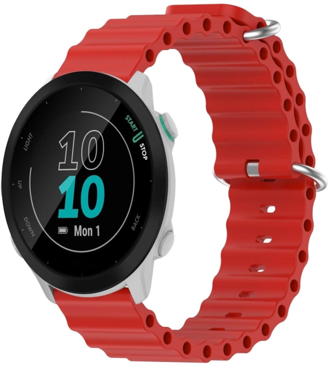 Voor Garmin Forerunner 55 20mm Ocean Style siliconen effen kleur horlogeband (rood)