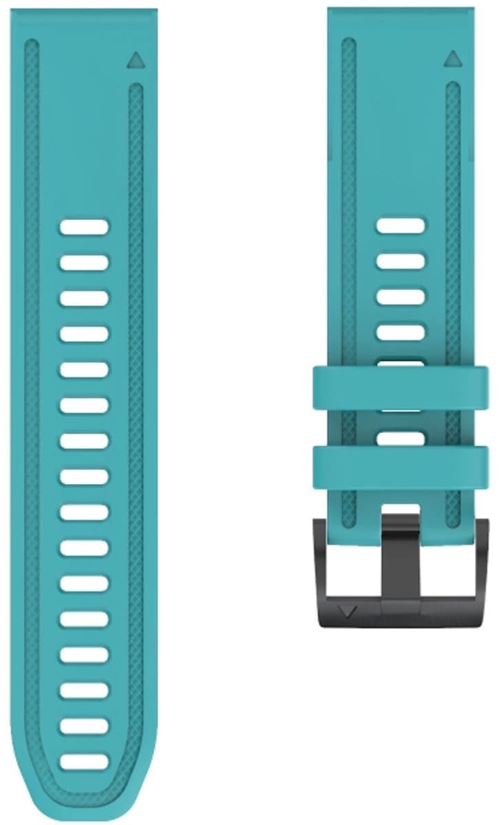 Voor Garmin Fenix 6S Quick Release siliconen band (blauw-groen)