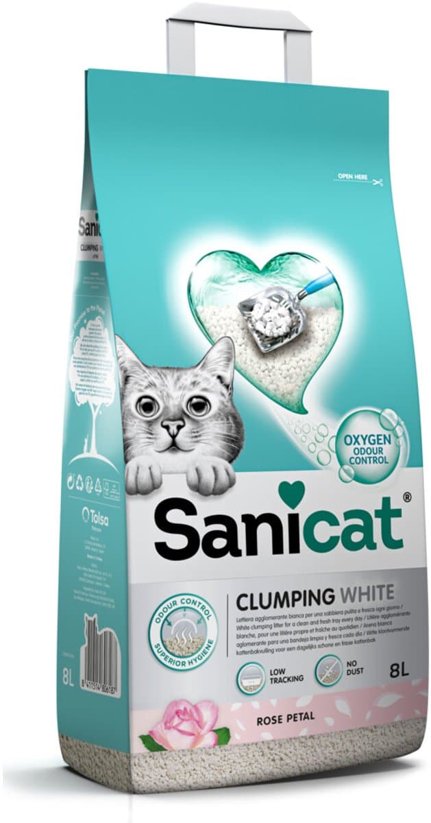 Sanicat Clumping White Rose Petal 8 liter