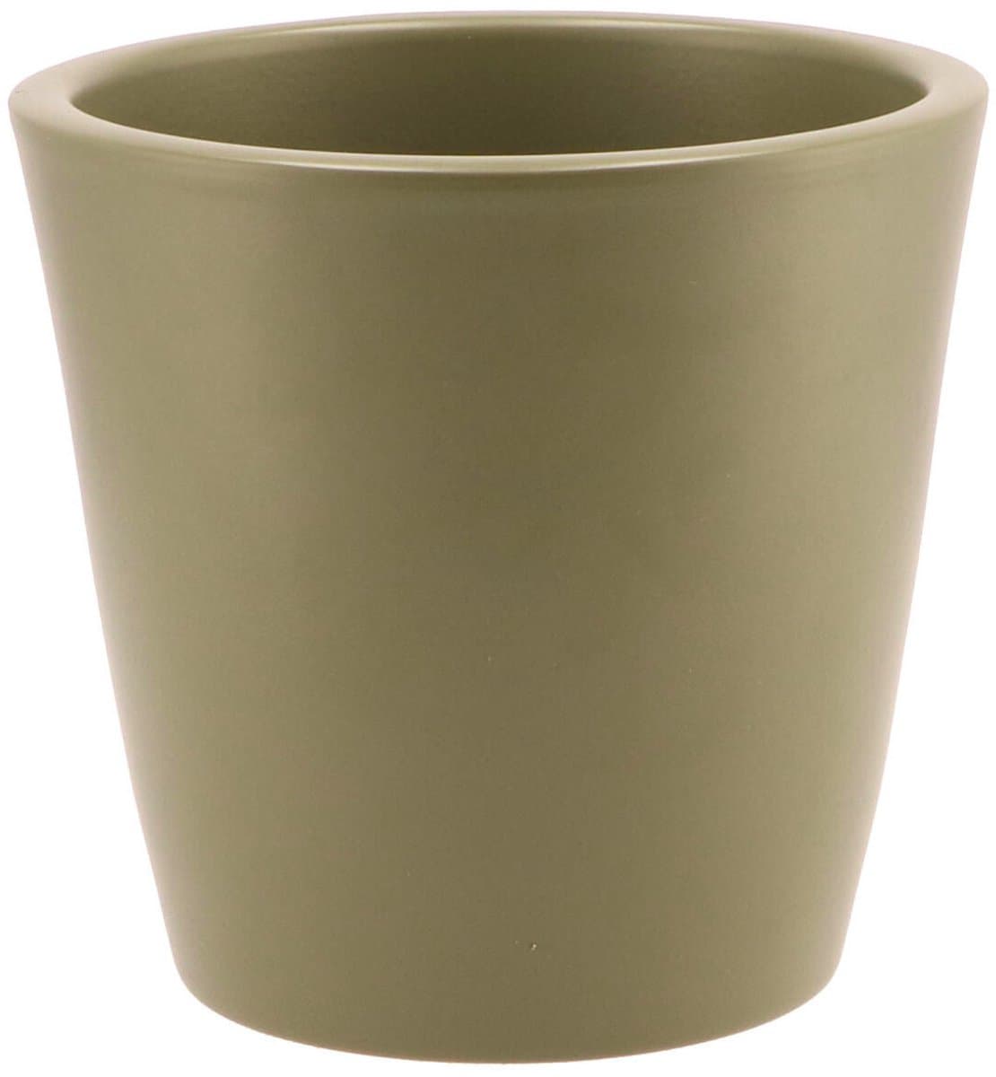 DK Design Bloempot/plantenpot - Vinci - olijfgroen mat - voor kamerplant - D16 x H18 cm