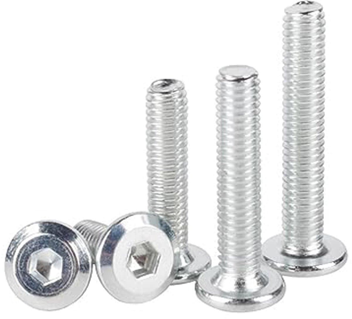 Roestvrij Stalen Inbusbouten met Flens - 50 Stuks M6 Meubelschroeven en Meubelverbinders (M6 x 35 mm)