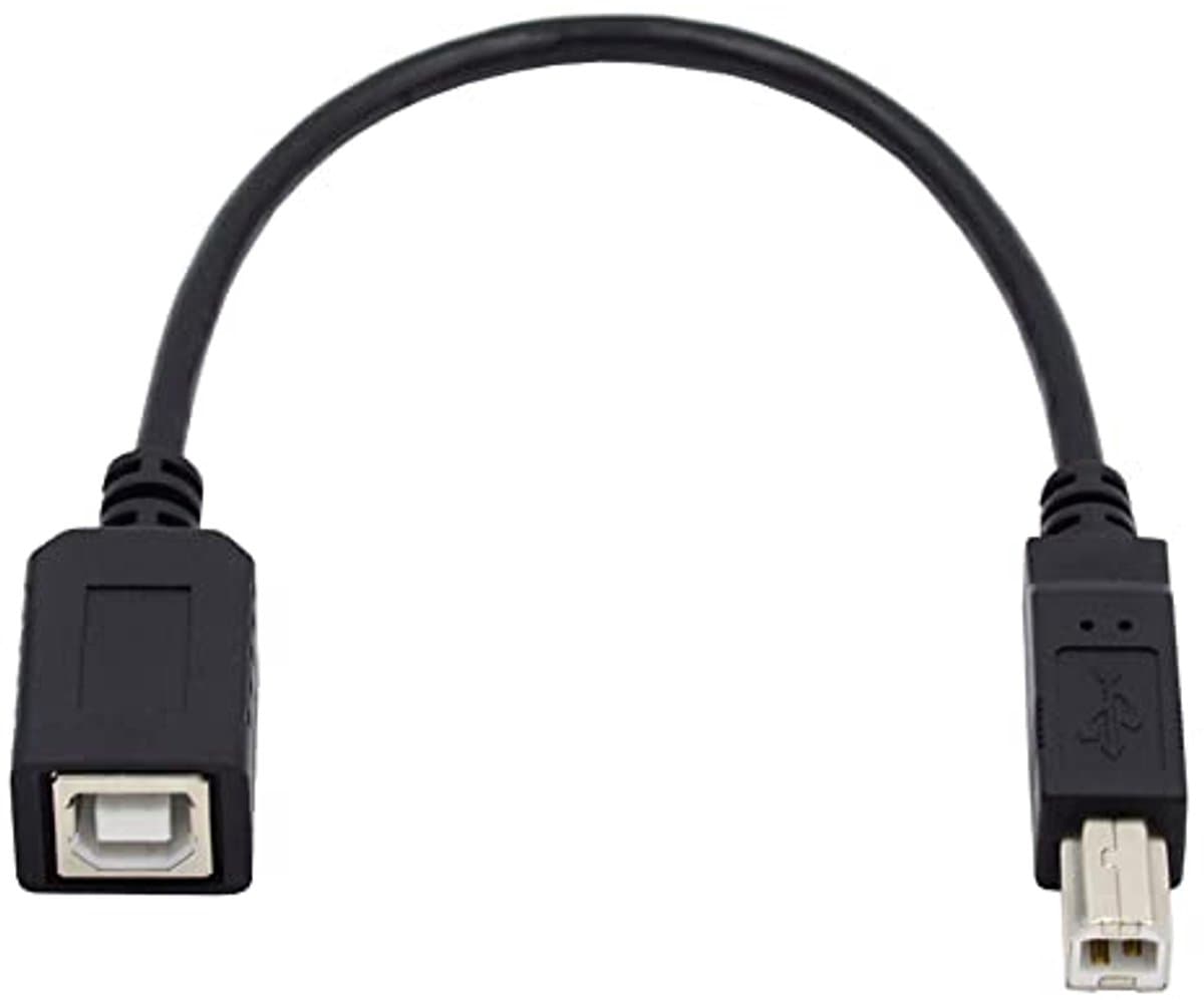 USB 2.0 Mannelijke naar Vrouwelijke Verlengkabel voor Printer en Scanner - 20cm Zwart