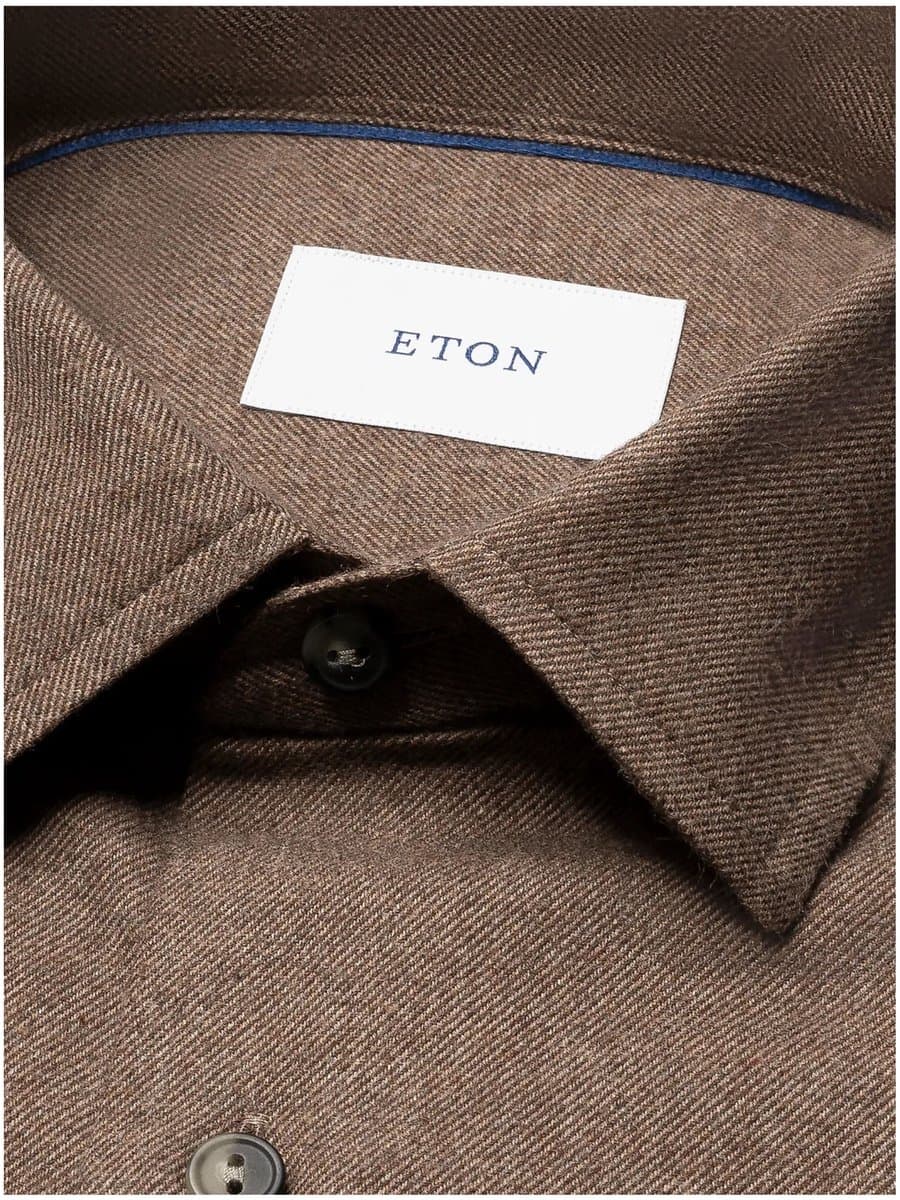 Eton - Overhemd Bruin Eton Lange Mouw Overhemd Bruin 100014457