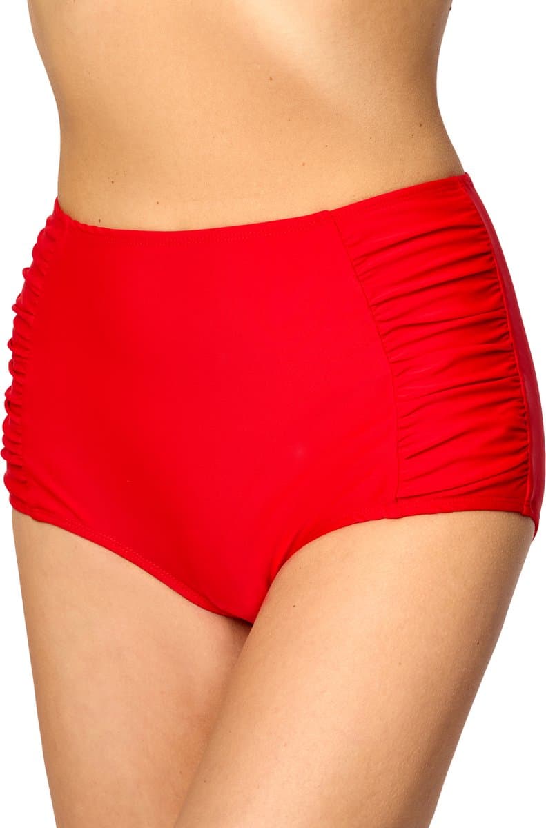 Merry Style Dames Zwembroek - Bikinibroekje - Elastische tailleband – Polyamide & Elastaan – Rood (4186) – 36 - MS-MS10-119-SL