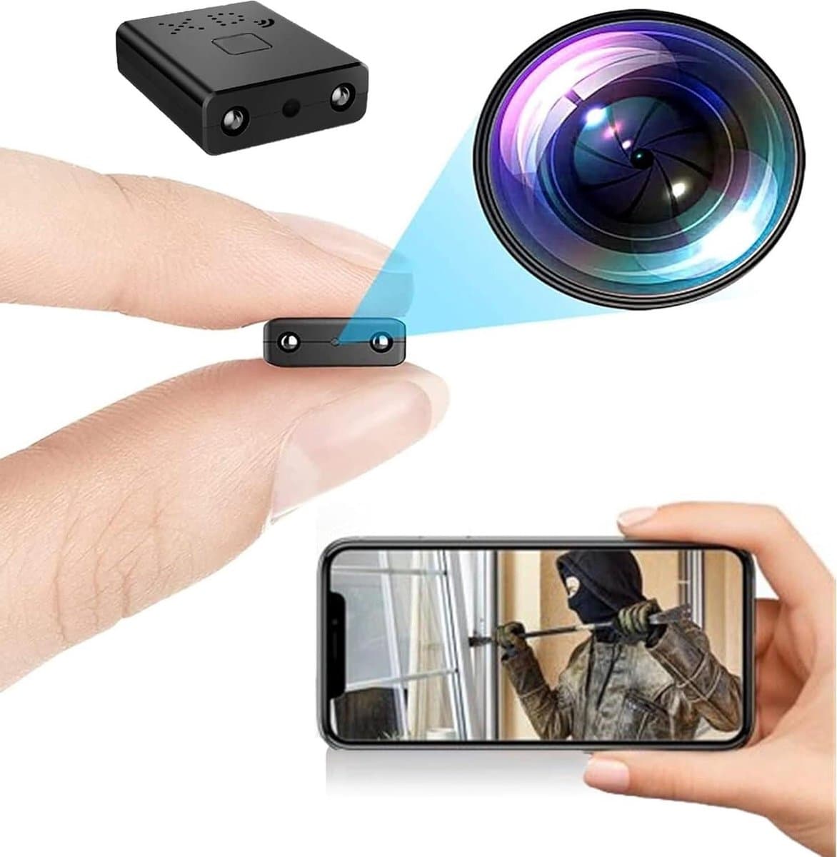 Kleine Mini WiFi Draadloze Camera 1080p HD Nanny Cam met Nachtzicht - Beveiligingscamera Baby Hond Binnen Buiten - Instant Beveiligingssysteem