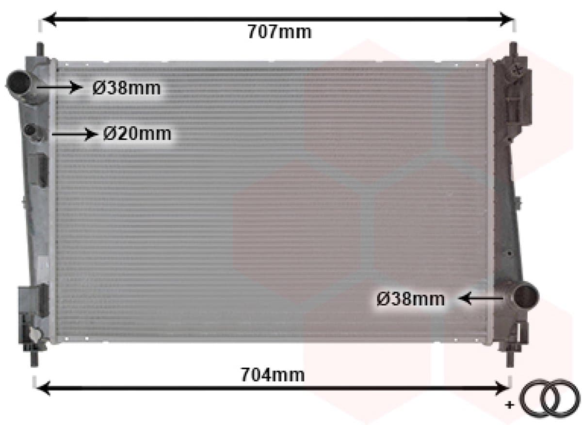 Van Wezel - RADIATOR VOOR FIAT GRANDE PUNTO 2005-2012
