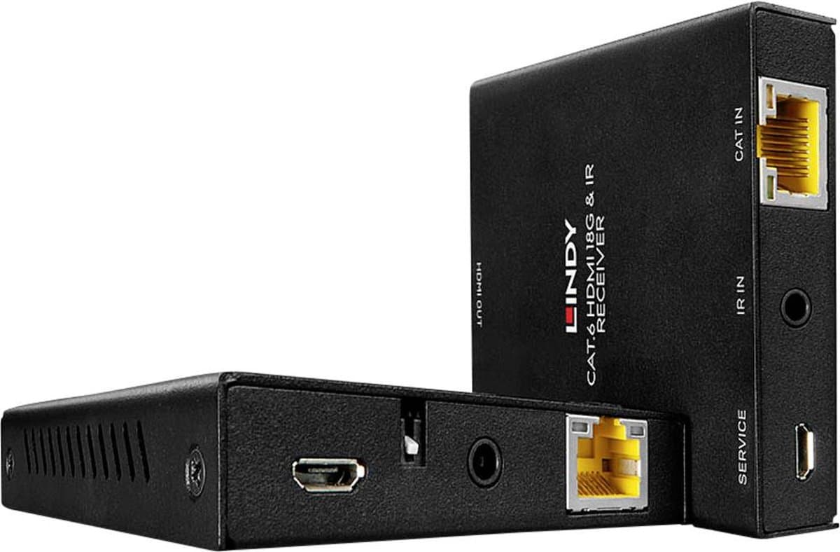 LINDY HDMI 18G & IR Extender HDMI-extender HDMI Via netwerkkabel RJ45 50 m
