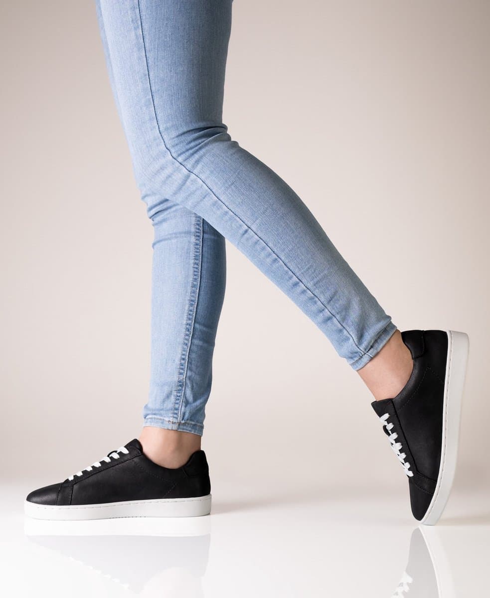 Suny Anna Kern 7010 - Zwarte Nappa Leren Sneakers voor dames met volledige zool - Drie spinpoints voor betere draaibewegingen - Salsa - Bachata - Latin - Dansen Binnen en Buiten - SUNY - zwart - 37 1/3