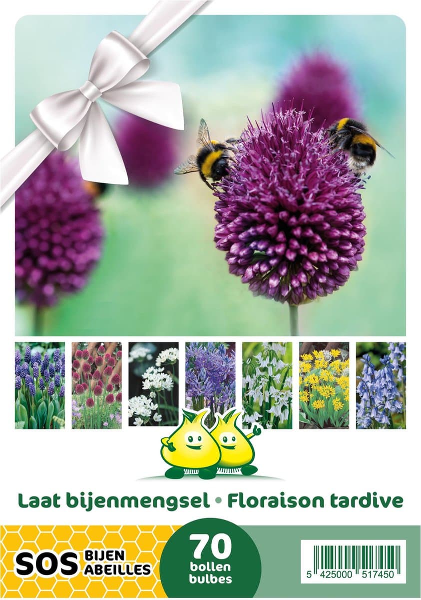 Bloembollen Laat Vlinder- en Bijenmengsel - bijen - vlinders - bloembol mix 70 bollen - happy bee - happy butterfly - happy nature - geschenkartikel - geschenkverpakking - bijen mengsel  - bloemenweide