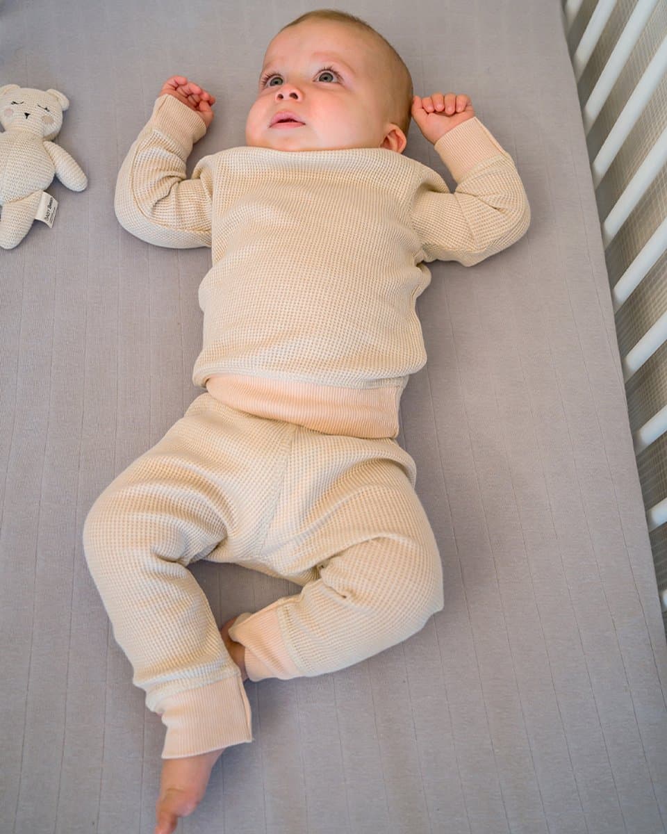 Lodger - Kinderpyjama maat 104 - creme - 3-4 jaar - elastisch katoen