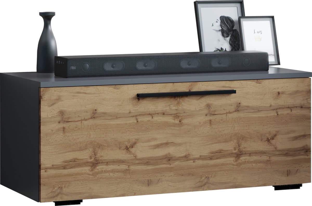 VCM mediawandmeubel, zwevend tv-meubel, groot tv-meubel, tv-bureau, tv-meubel voor 65 inch tv, zwevende tv-standaard, houten tv-standaard, hoog tv-meubel, tv-wandpaneel, tv-entertainmentmeubels voor de woonkamer